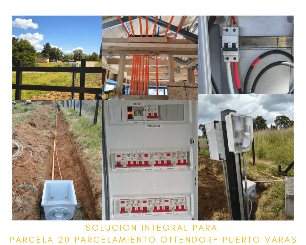 Instalación eléctrica completa en parcela Puerto Varas - empalme, canalización y tablero certificado SEL